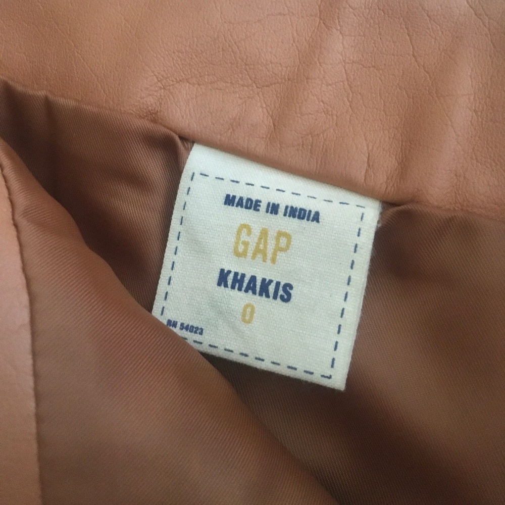 GAP Tan Genuine Leather Stitched Skirt - Picture 7 of 8